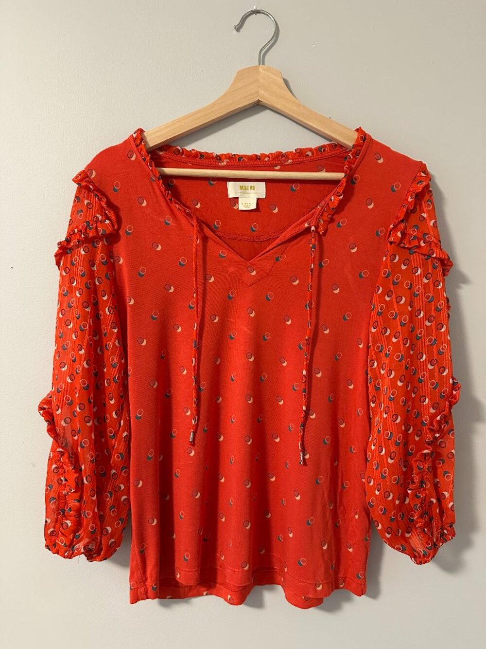 Maeve Anthropologie Lightweight Red Blouse XS
